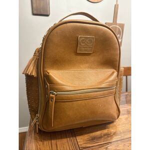 Itzy Ritzy Chelsea + Cole Tan Studded Mini Diaper Backpack Bag Special Edition